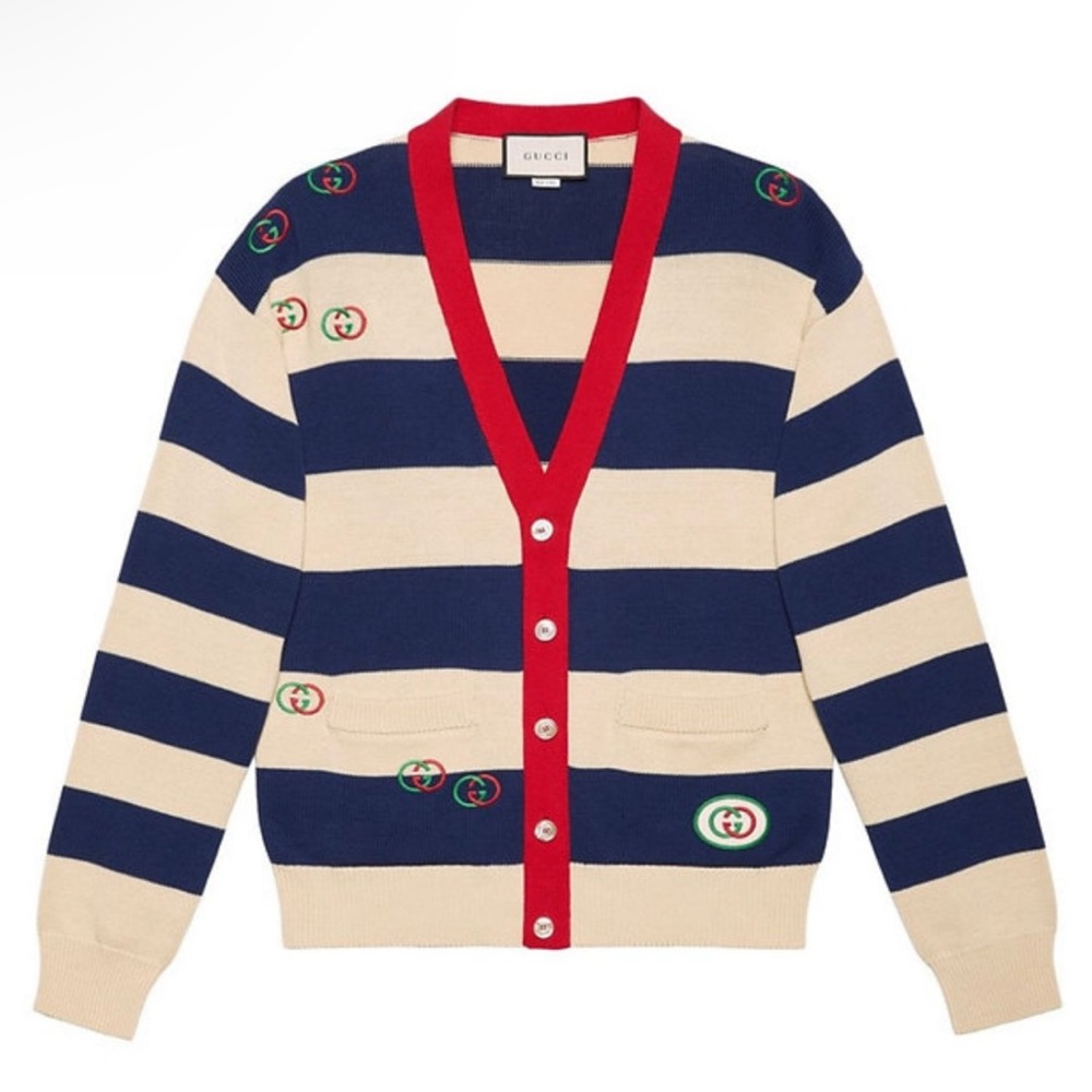 Gucci Cardigan Sweater Striped 2019 Logo Interlock